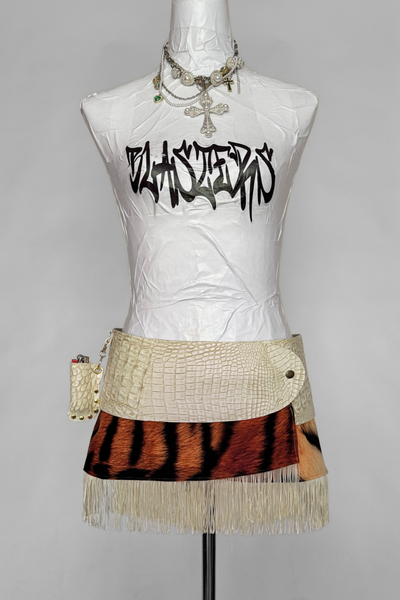 Load image into Gallery viewer, BELTED MINI — IVORY CROC / TIGER