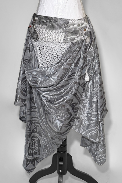 Load image into Gallery viewer, BELTED SKIRT — VIPER / REGAL DRAPE