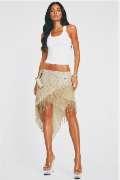 Load image into Gallery viewer, BELTED MINI — IVORY CROC / DUNE