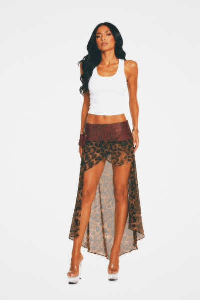 Load image into Gallery viewer, BELTED MINI — RED CROC / LEOPARD DRAPE