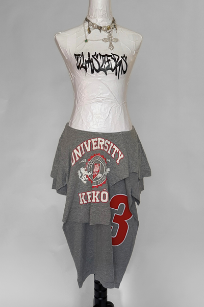 Load image into Gallery viewer, T-SHIRT SKIRT — UNIVERSITY (XS-M)