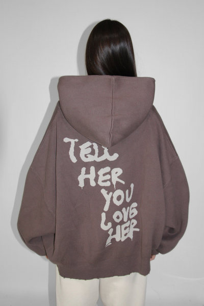 Load image into Gallery viewer, Slouchy Knit Hoodie in Truffle