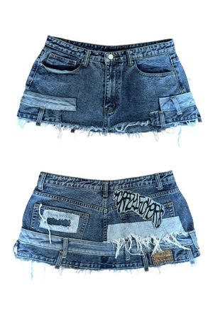 Micro Mini Denim Crazy F*ckers (Size 28)