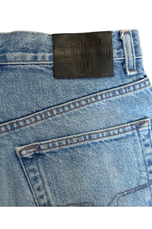 Micro Mini Denim Harley Davidson (Size 26)