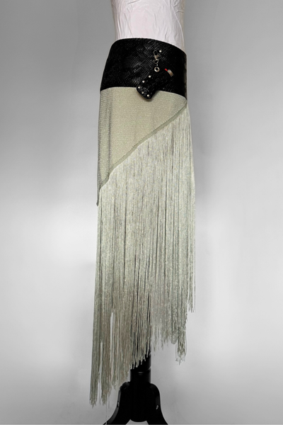 Load image into Gallery viewer, BELTED SKIRT — BLACK VIPER / ANGEL OF MY DREAMS