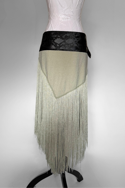 Load image into Gallery viewer, BELTED SKIRT — BLACK VIPER / ANGEL OF MY DREAMS