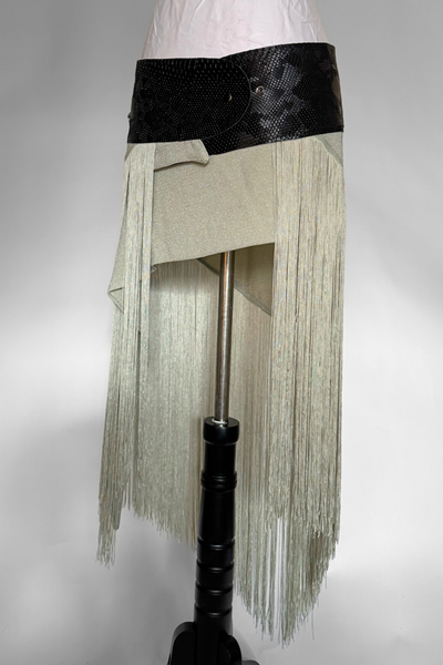 Load image into Gallery viewer, BELTED SKIRT — BLACK VIPER / ANGEL OF MY DREAMS
