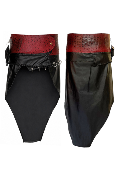 Load image into Gallery viewer, BELTED MINI — RED CROC / PIERCED LEATHER