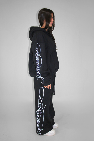 Load image into Gallery viewer, Double Zip Hoodie in Black