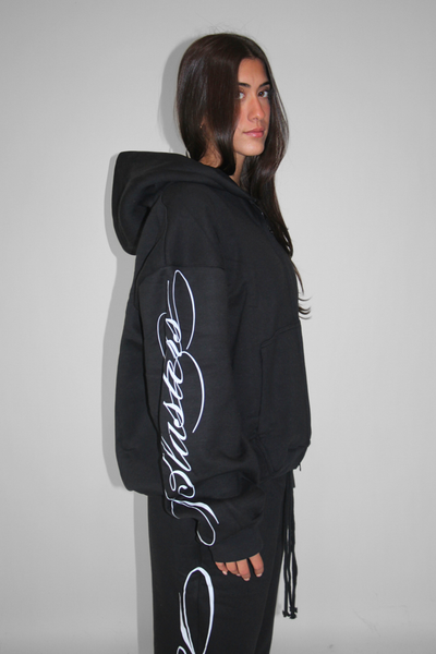 Load image into Gallery viewer, Double Zip Hoodie in Black