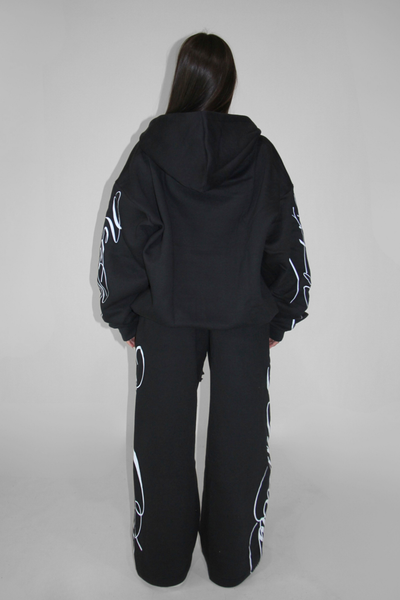 Load image into Gallery viewer, Double Zip Hoodie in Black