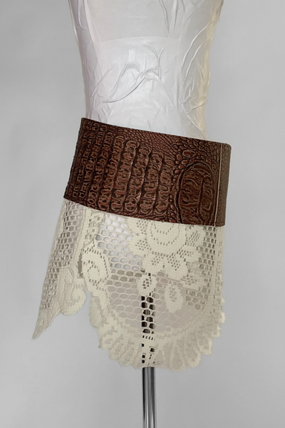 Load image into Gallery viewer, BELTED MINI — BRONZE CROC / LACE