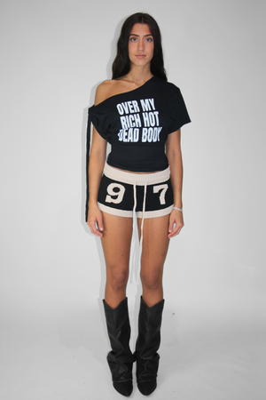 Over My Rich Hot Dead Body Slouch Top in Black