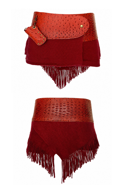 Load image into Gallery viewer, BELTED MINI — ORANGE CROC / HEATWAVE