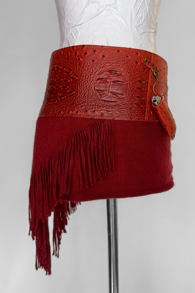 Load image into Gallery viewer, BELTED MINI — ORANGE CROC / HEATWAVE