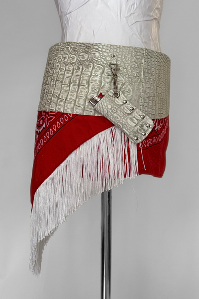 Load image into Gallery viewer, BELTED MINI — WHITE CROC / CABANA