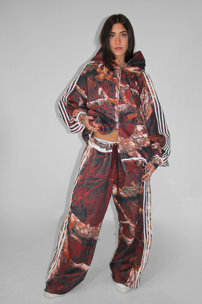 Load image into Gallery viewer, Fire Camo Double Zip Hoodie