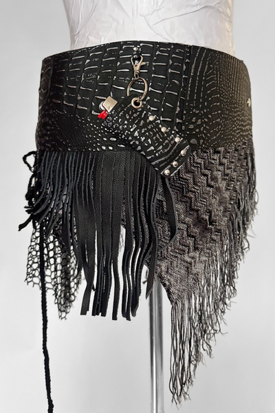 Load image into Gallery viewer, BELTED MINI — BLACK CROC / NIGHT SWIM