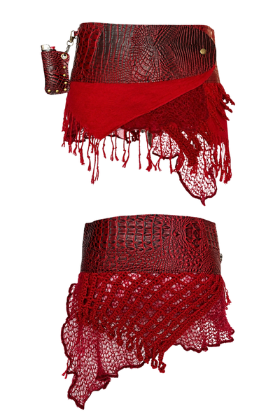 Load image into Gallery viewer, BELTED MINI — RUBY CROC / ROSÉ