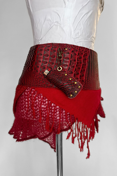 Load image into Gallery viewer, BELTED MINI — RUBY CROC / ROSÉ