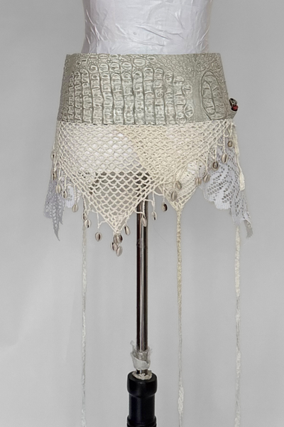 Load image into Gallery viewer, BELTED MINI — WHITE CROC / PEARL