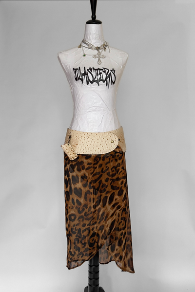Load image into Gallery viewer, BELTED MINI — CREAM CROC / LEOPARD DRAPE