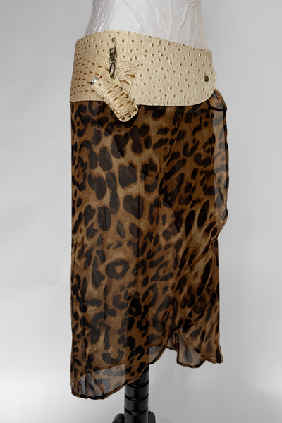 Load image into Gallery viewer, BELTED MINI — CREAM CROC / LEOPARD DRAPE