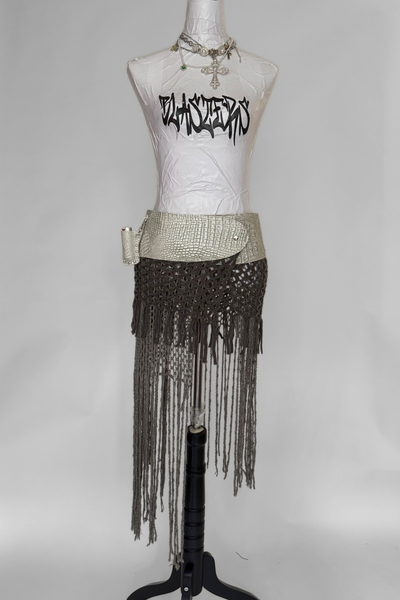 Load image into Gallery viewer, BELTED MINI — WHITE CROC / DUSK