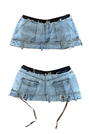 Micro Mini Denim Adidas (Size 30)