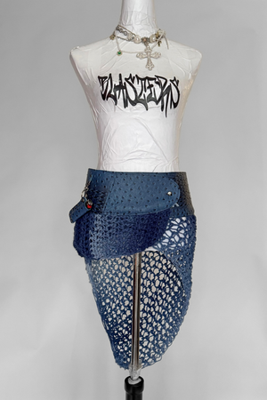 BELTED MINI — BLUE CROC / ALMAFI (SHORT)