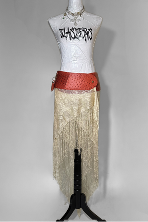 BELTED SKIRT — ORANGE CROC / ÉTOILE