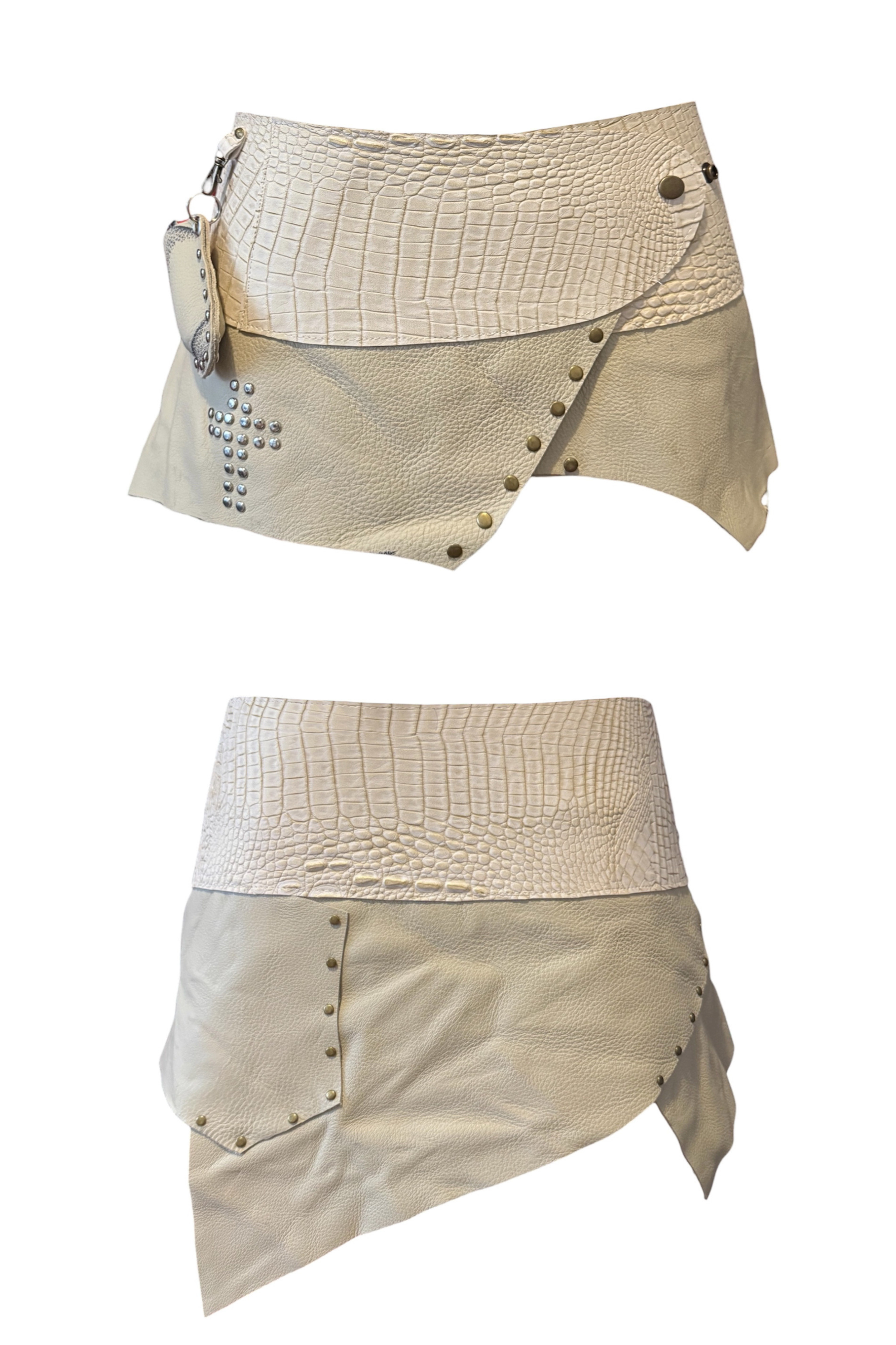 BELTED MINI — IVORY CROC / RECLAIMED LEATHER