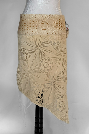 BELTED SKIRT — CREAM CROC / ANTIQUE CROCHET 03