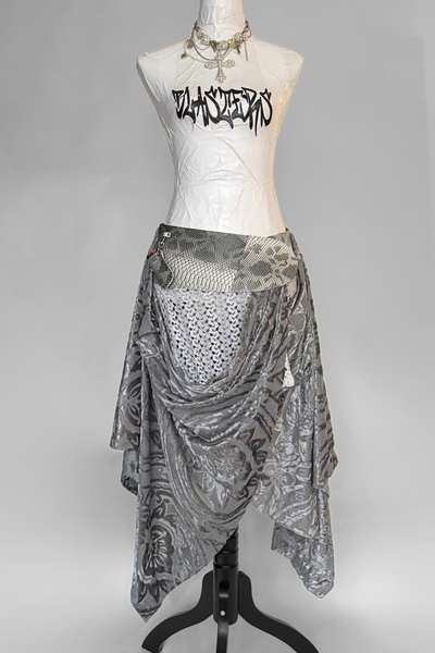 Load image into Gallery viewer, BELTED SKIRT — VIPER / REGAL DRAPE
