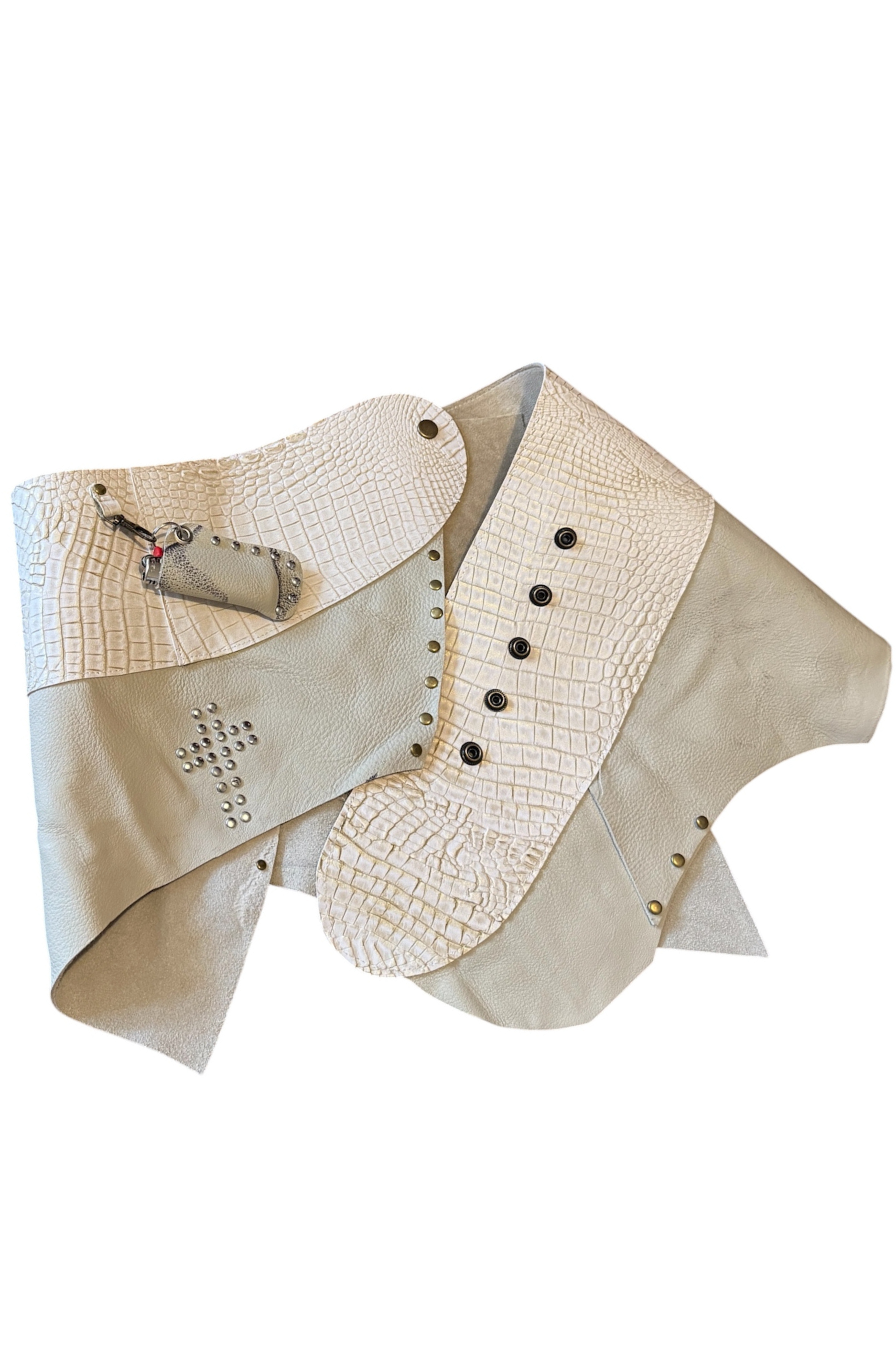 BELTED MINI — IVORY CROC / RECLAIMED LEATHER