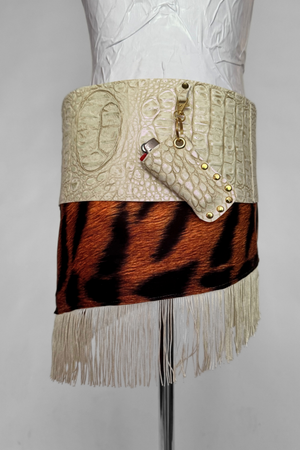 BELTED MINI — IVORY CROC / TIGER
