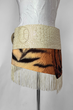 BELTED MINI — IVORY CROC / TIGER