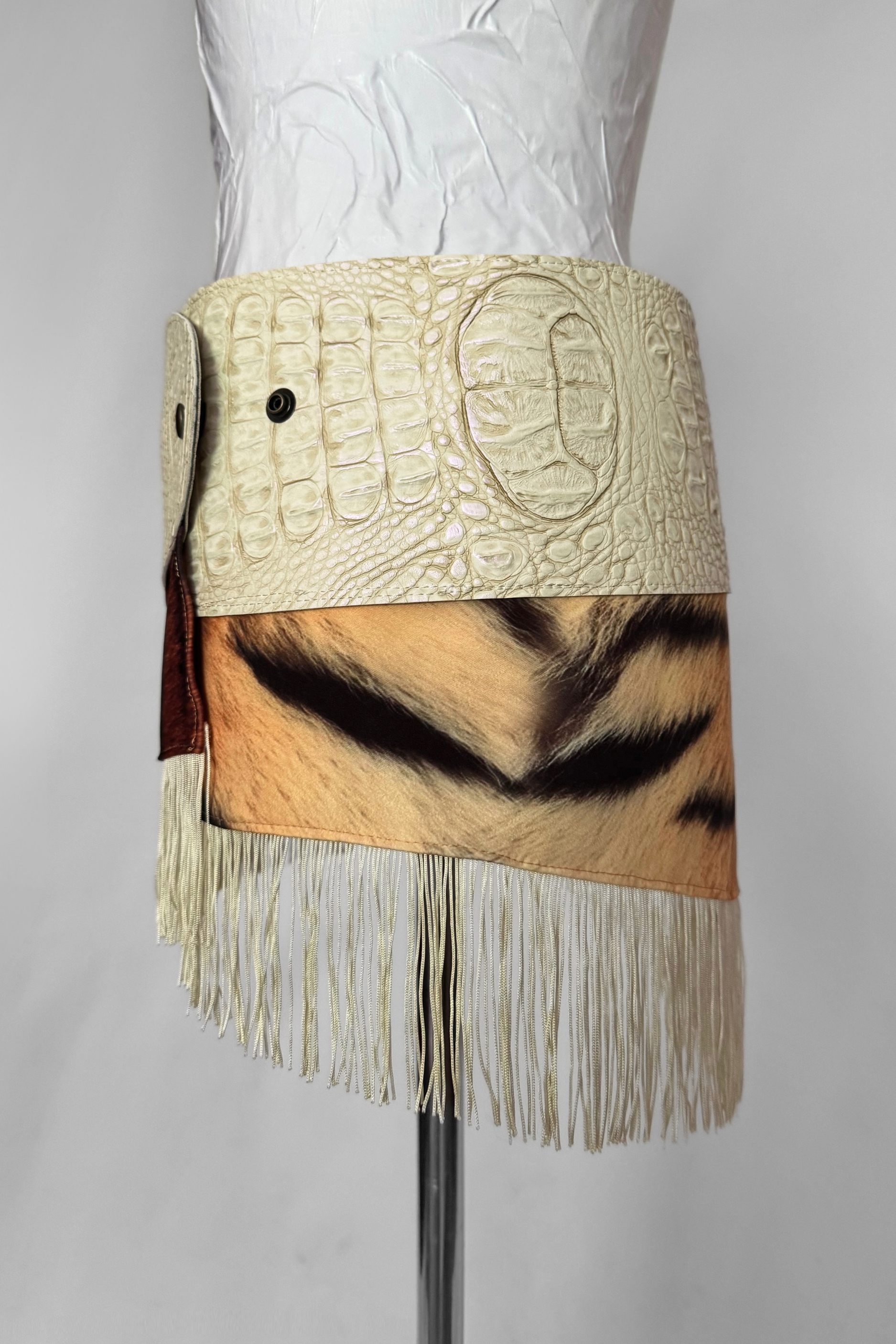 BELTED MINI — IVORY CROC / TIGER