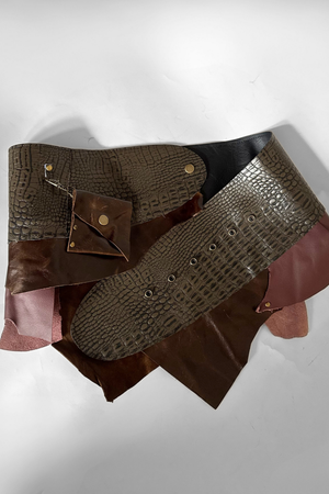 BELTED MINI — BROWN CROC / RECLAIMED LEATHER