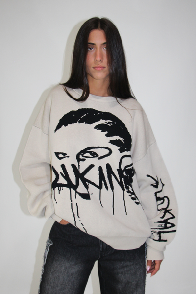 Load image into Gallery viewer, Graffiti Knit Crewneck Sweater
