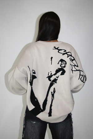 Graffiti Knit Crewneck Sweater