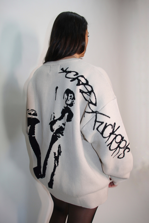 Graffiti Knit Crewneck Sweater