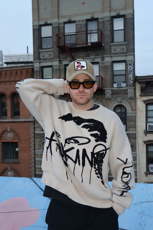 Graffiti Knit Crewneck Sweater