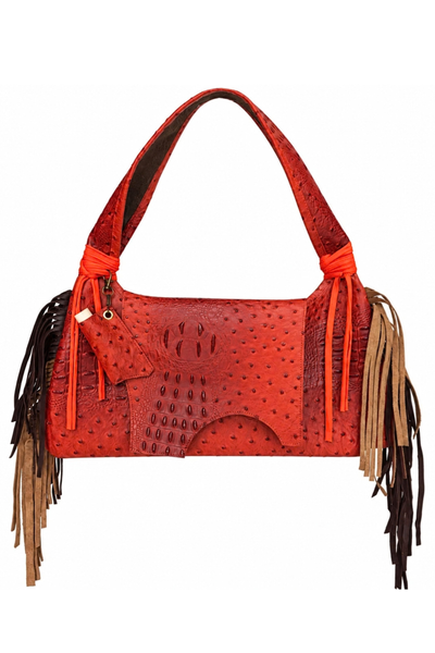 Load image into Gallery viewer, The Fringe Flap Bag in Burnt Orange
