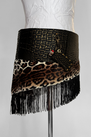 BELTED MINI — BLACK CROC / LEOPARD