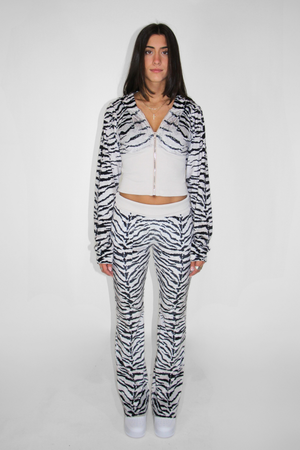Zebra Velour Sculpting Hoodie