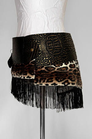BELTED MINI — BLACK CROC / LEOPARD