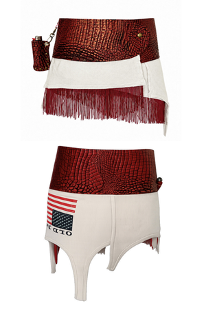 BELTED MINI — RED CROC / BOARDWALK