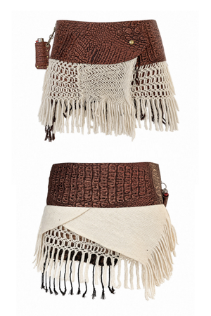 BELTED SKIRT — BRONZE CROC / SAHARA