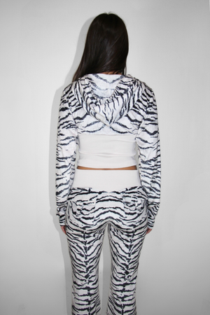 Zebra Velour Sculpting Hoodie